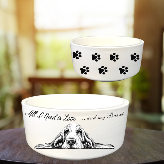 Love My Basset Dog Bowl